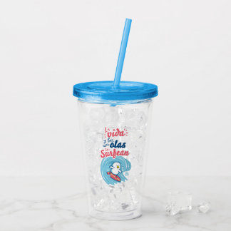 Acrylic Vase: Life and lonely surfers Tumbler