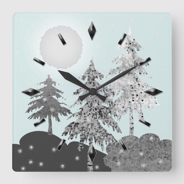Acrylic Wall Clock, Retro, Christmas watches Square Wall Clock (Front)