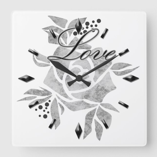 Acrylic Wall Clock Romantic mosaic textured pink r (Front)