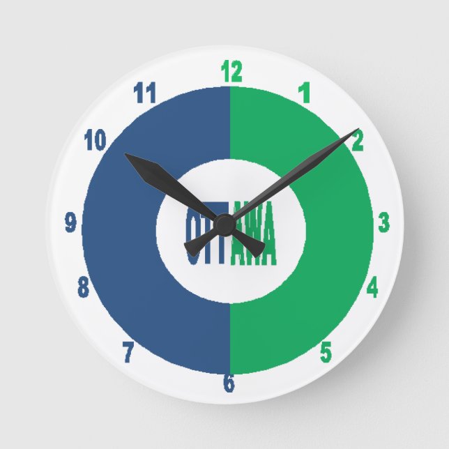 Acrylic Wall Clock, Round Medium Design OTTAWA Round Clock (Front)