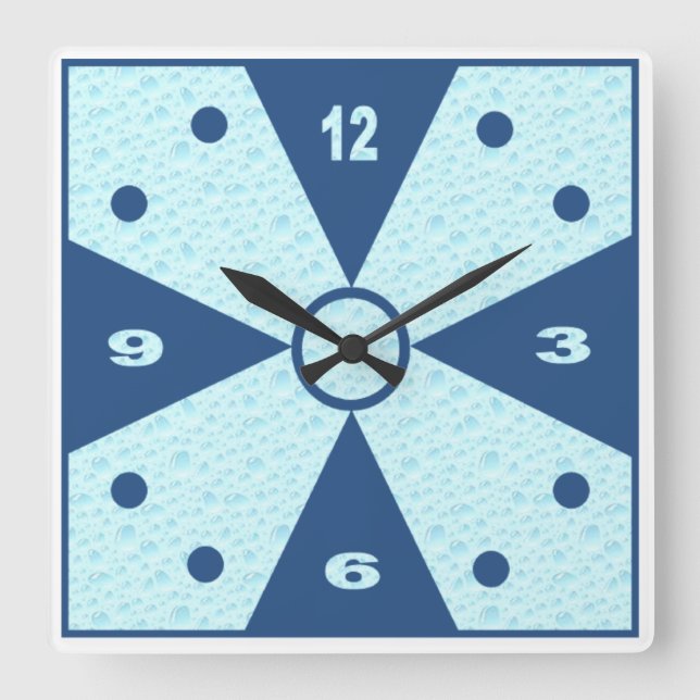 Acrylic wall clock, Squared DESIGN CLOCK SEA (Front)