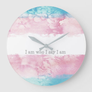 Acrylic Wall Clock Transgender flag design