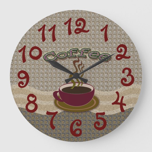 Acrylic Wall Clock with coffee cup (Front)