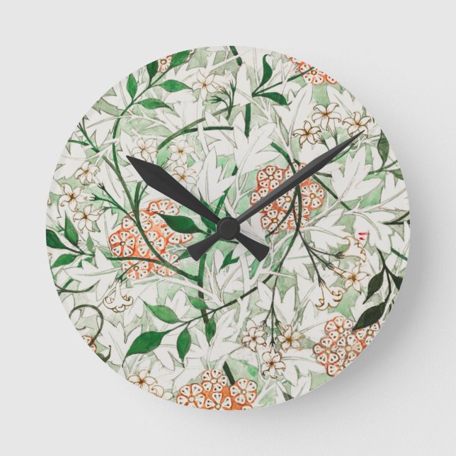 ACRYLIC WALLCLOCK : WILLIAM MORRIS : JASMINE (Front)