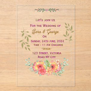 Acrylic Wedding Invitations 