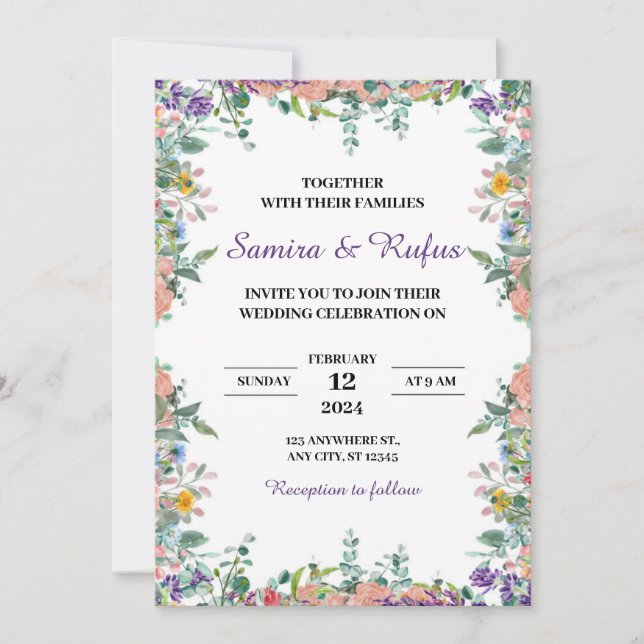 Acrylic Wedding Invitations (Front)