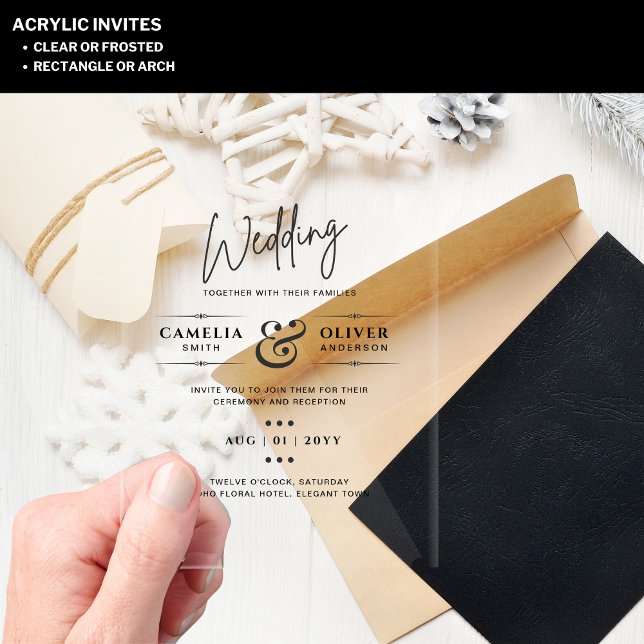 ACRYLIC Wedding Invites Minimalist Modern Clear Acrylic Invitations (Creator Uploaded)