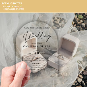 ACRYLIC Wedding Invites Minimalist Modern Clear Acrylic Invitations