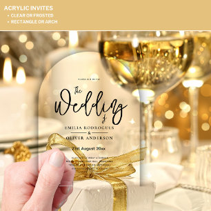 ACRYLIC Wedding Invites Minimalist Modern Clear Acrylic Invitations