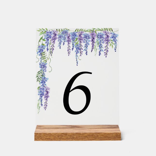 Acrylic Wedding Table Floral Sign (Front)