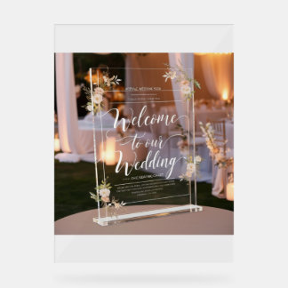 "Acrylic Wedding Welcome Sign" Acrylic Sign