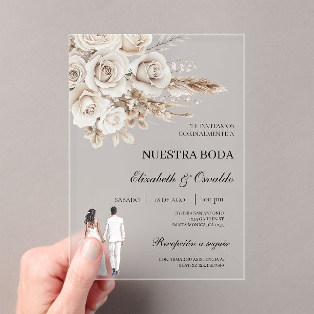 acrylic wedding with bride and groom  acrylic invitations (Insitu (Handheld))