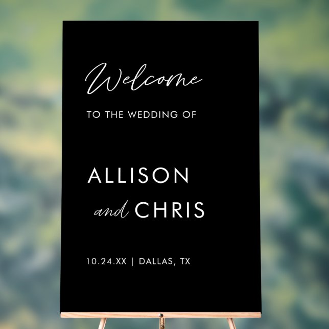 Acrylic Welcome To The Wedding Black Sign (Neutral)