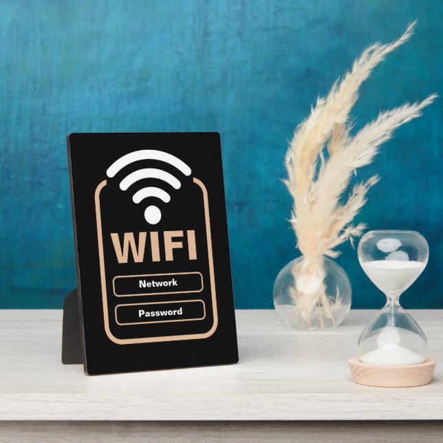 Acrylic WiFi Network and Password Display Stand Plaque (Side)