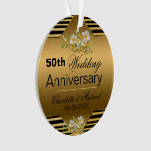 Acrylique Anniversaire de Mariage 50 ans Or