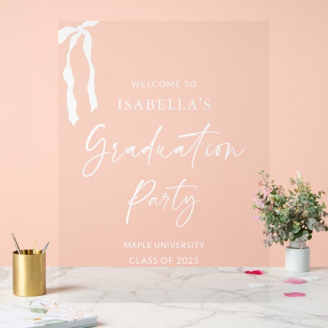 Acrylique moderne Graduation Affiche de bienvenue (Mariage)