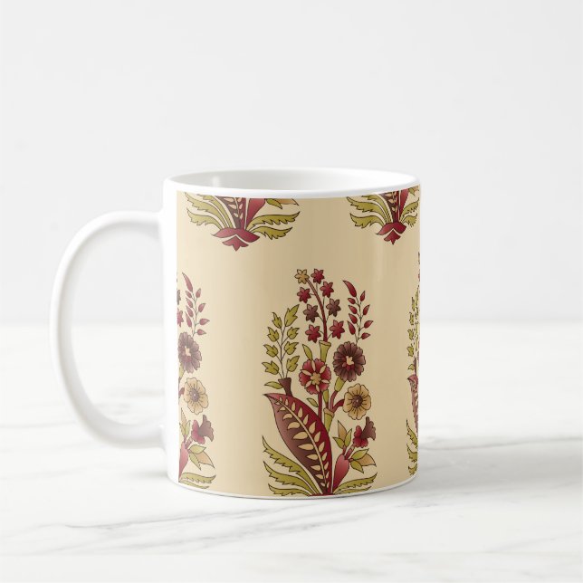 acstract mughal motif bunch pattern background des coffee mug (Left)