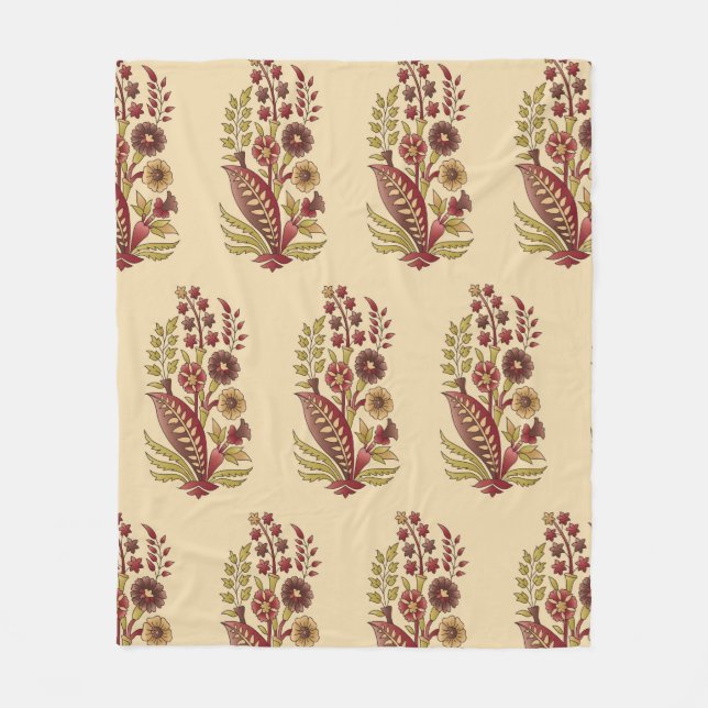 acstract mughal motif bunch pattern background des fleece blanket (Front)