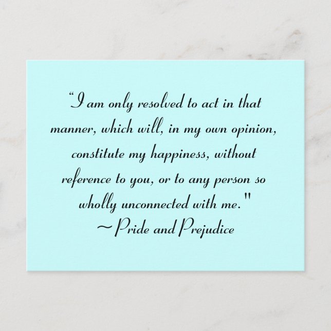 Act in Manner to Constitute Happiness Jane Austen Postcard (Front)