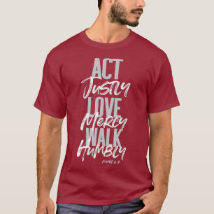 Act Justly Micah 68 Jesus Christian Bible Verse T-Shirt