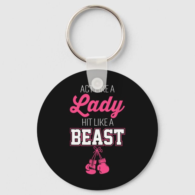 Act Like A Lady Hit Like A Boss Boxing  Keychain (Front)
