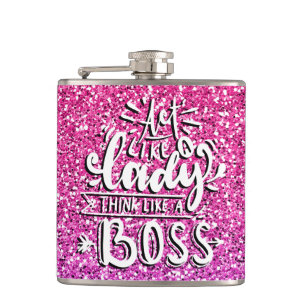 ACT LIKE A LADY THINK LIKE A BOSS CUSTOM HIP FLASK