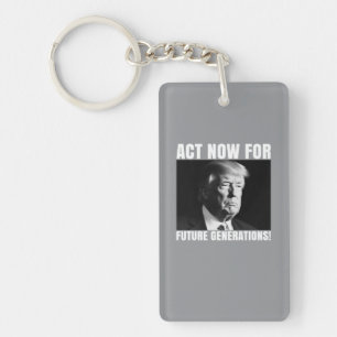 Act Now for Future Generations - Climate Awareness Keychain