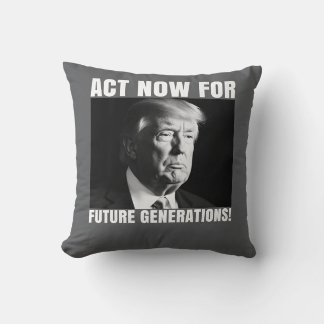 Act Now for Future Generations - Climate Awareness Throw Pillow (Front)