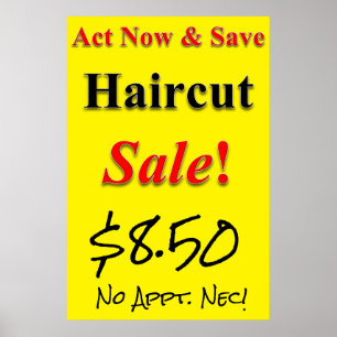Act Now & Save Haircut Sale Beauty Salon Poster