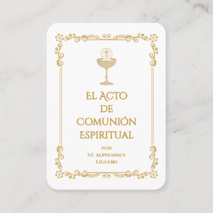 Act of Spiritual Communion Prayer Card – Spanish