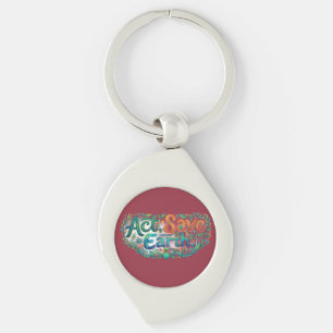 Act, Save Earth – Eco Awareness T-Shirt Design Keychain
