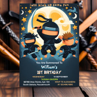 Act War Fight Boy Moon Ninja Warrior 1st Birthday