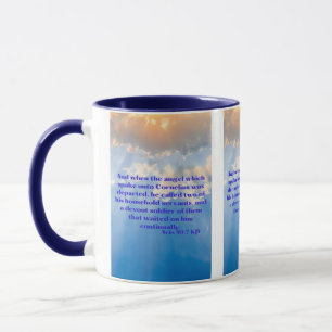 Actes 10:7 KJV Bible Écriture Pic Mug à deux tons