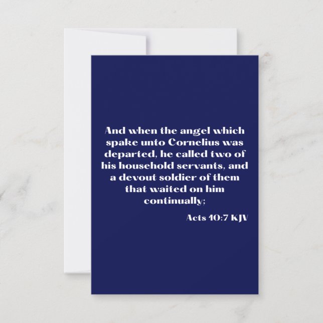 Actes 10:7 KJV Bible Scripture Carte de voeux (Devant)