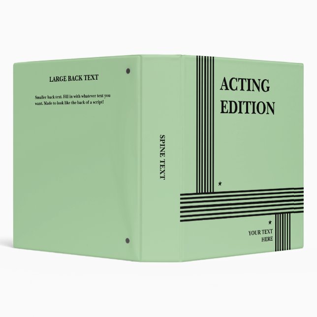 Acting Edition Play Script Styled Binder (Background)