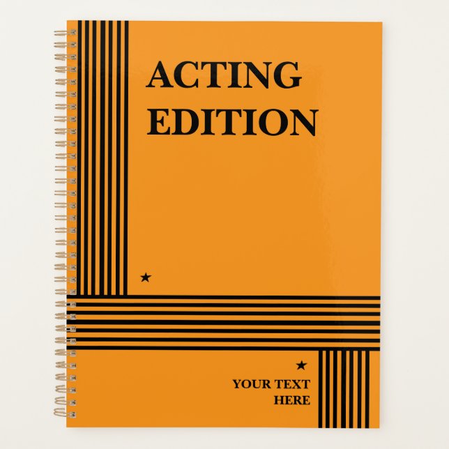 Acting Edition Play Script Styled Planner (Front)