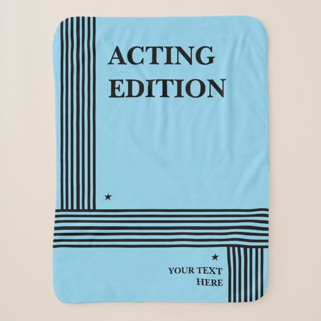 Acting Edition Play Script Styled Sherpa Blanket (Front)
