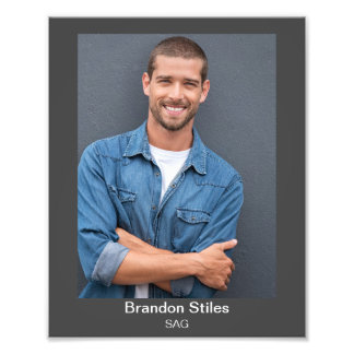 Acting Headshot for Actors 8x10 Double Text Photo Print