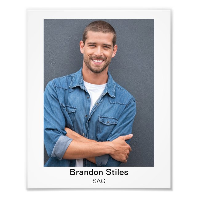 Acting Headshot for Actors 8x10 Double Text Photo Print (Front)