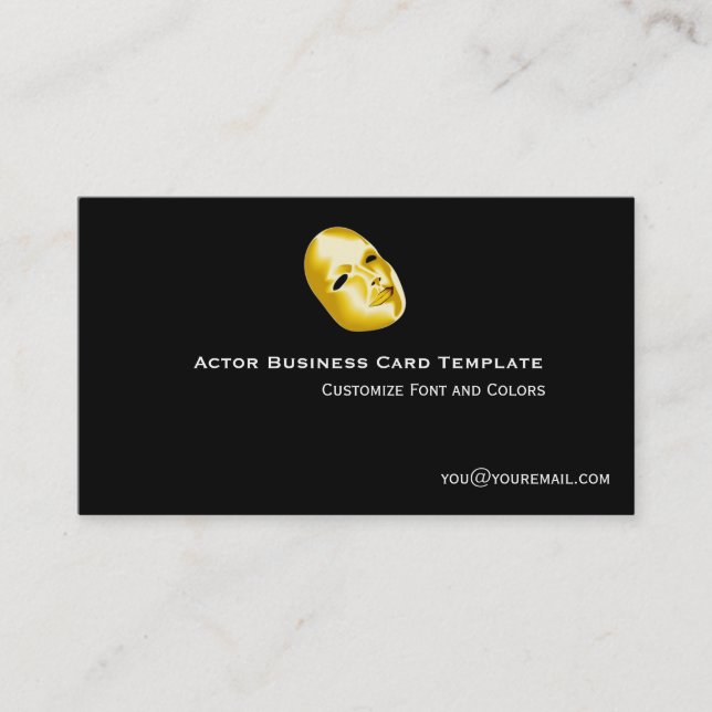 Acting logo business card template. Simple Actor (Front)