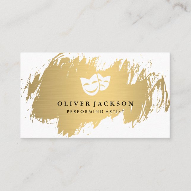 Acting Masks Smiling Sad Business Card (Front)