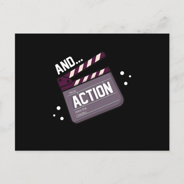Action Acting Clapperboard Actor Actress Movie Gif Postcard (Front)