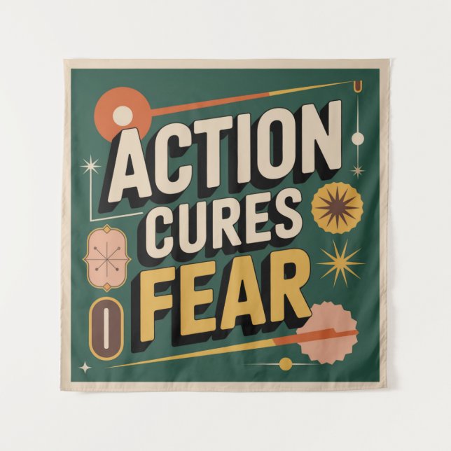 Action Cures Fear Tapestry (Front)