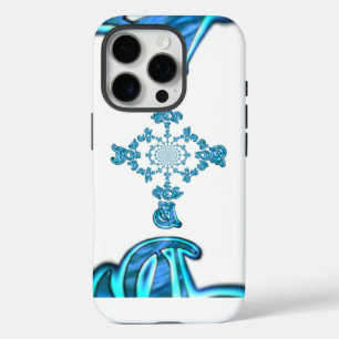 Action Cyan Teal Abstract Graffiti Art Print iPhone 16 Pro Case