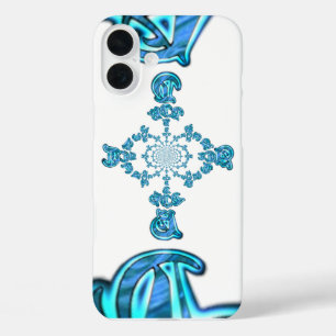 Action Cyan Teal Abstract Graffiti Art Print iPhone 16 Plus Case