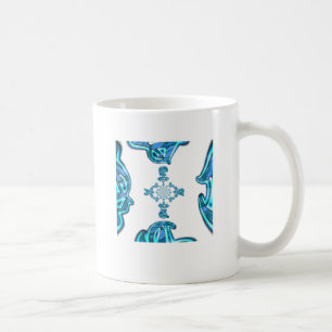Action Cyan Teal Abstract Graffiti Art Print Coffee Mug