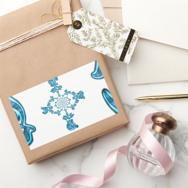 Action Cyan Teal Abstract Graffiti Art Print Sticker (Gifting)