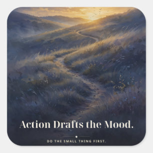 "Action Draughts the Mood" Psychology Path Tee Square Sticker
