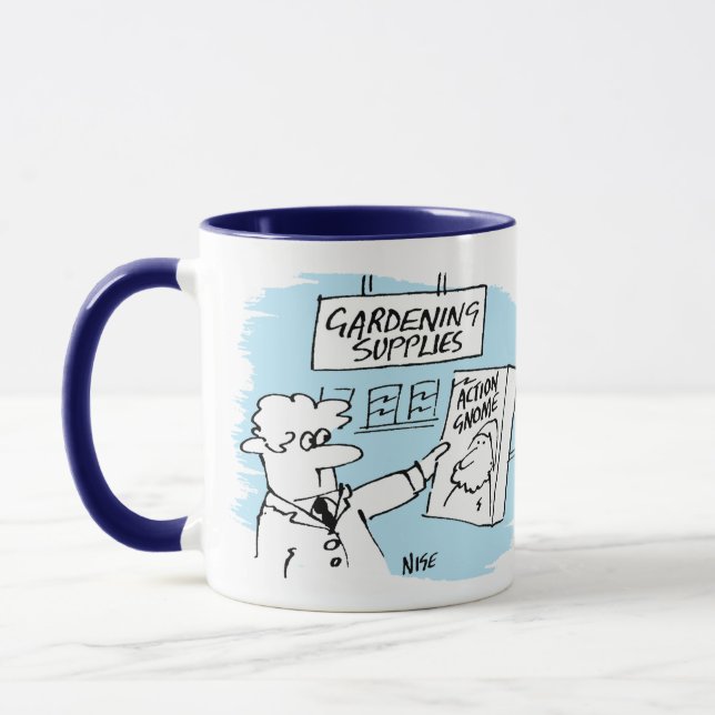 Action Gnome in the Garden Centre Mug (Left)