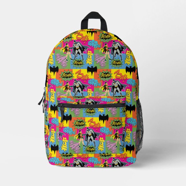Action Handshake Pattern Printed Backpack (Front)